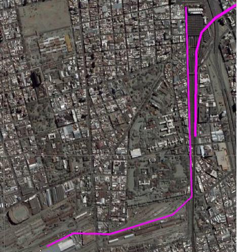 Aunque el ancho de vía de las líneas del Belgrano es diferente del resto de los ferrocarriles, nada impide que un ramal de esta línea llegue a Constitución ya fuera por una vía separada o una vía mixta de trocha dual, de forma de integrar esa línea con el resto del trasporte urbano de la ciudad. La otra línea magenta viniendo del lado superior derecho es el túnel de enlace con Retiro.