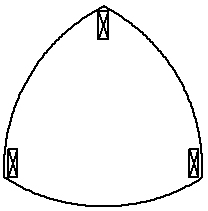 Vista esquemática en planta del vehículo.