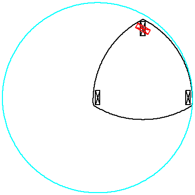 El Isetta girando sobre su rueda delantera derecha.